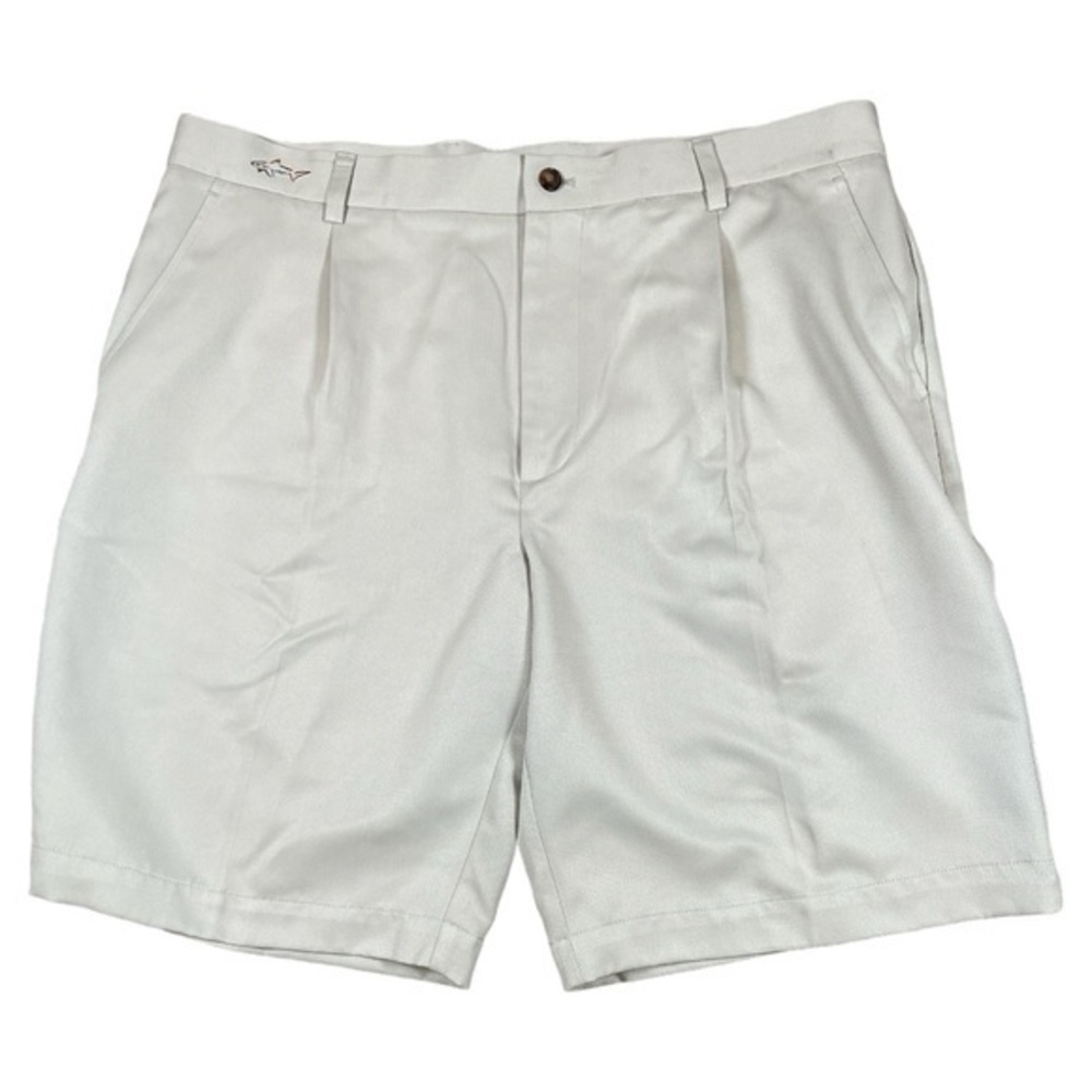 Greg Norman Men’s Golf Shorts Microfiber Pleated Front Beige‎ Size 38